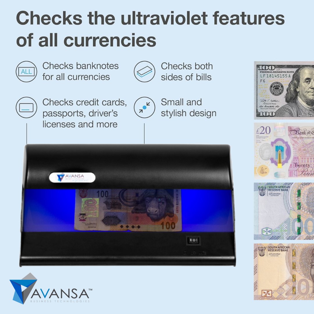 AVANSA MaxDetect 190 Counterfeit Money Detector - MoneyCounters