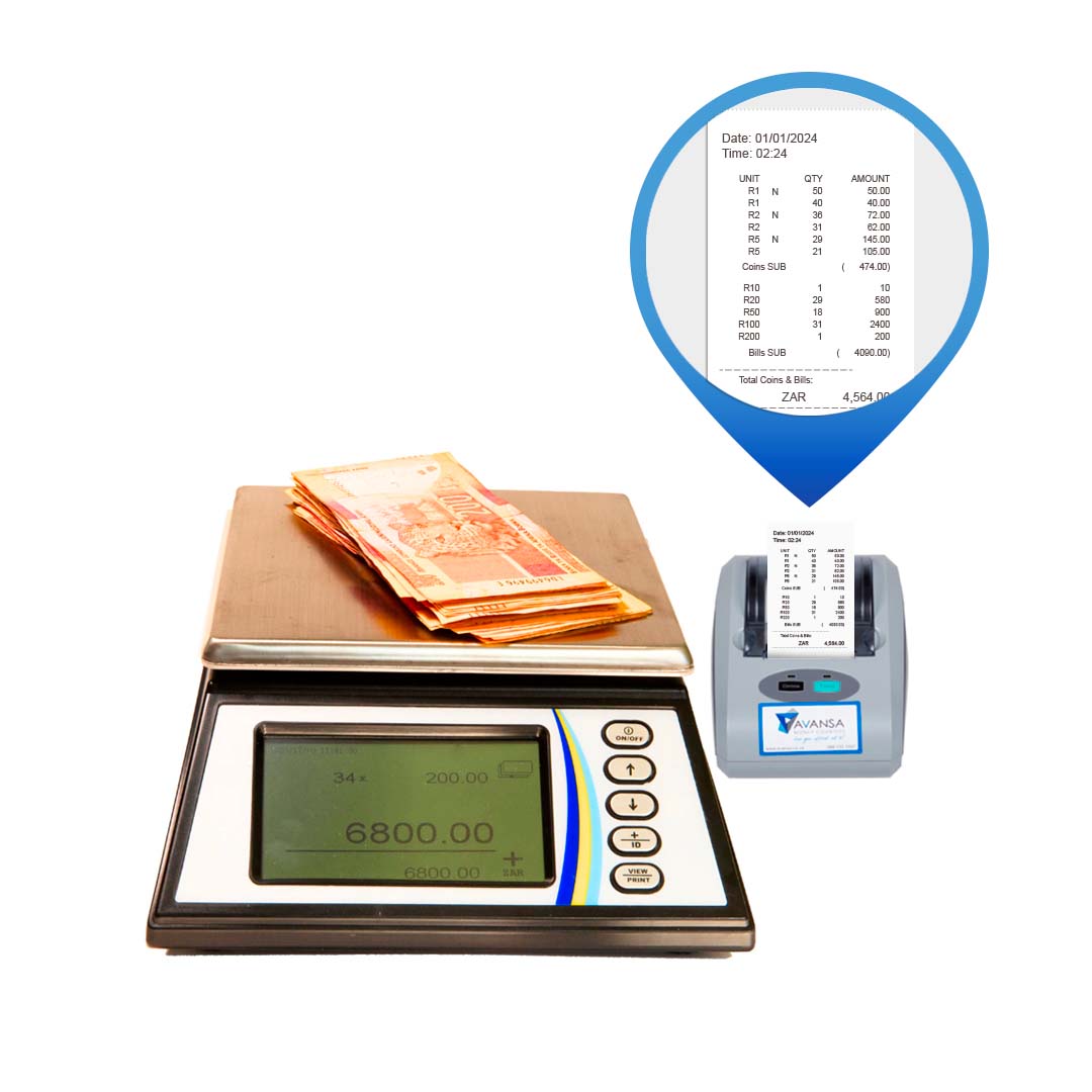 AVANSA Note&Coin Scale 4800 Money Counter - MoneyCounters